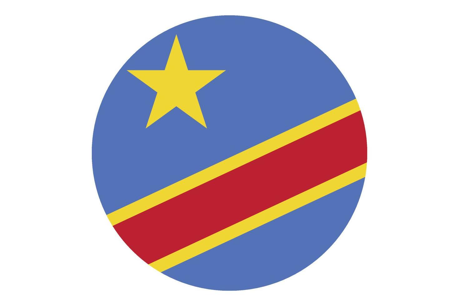 vecteur de drapeau de cercle de la république du congo sur fond blanc.
