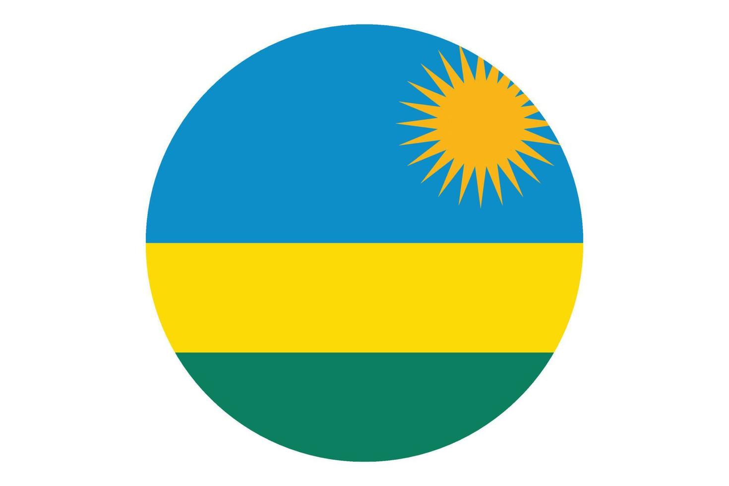 vecteur de drapeau de cercle du rwanda sur fond blanc.