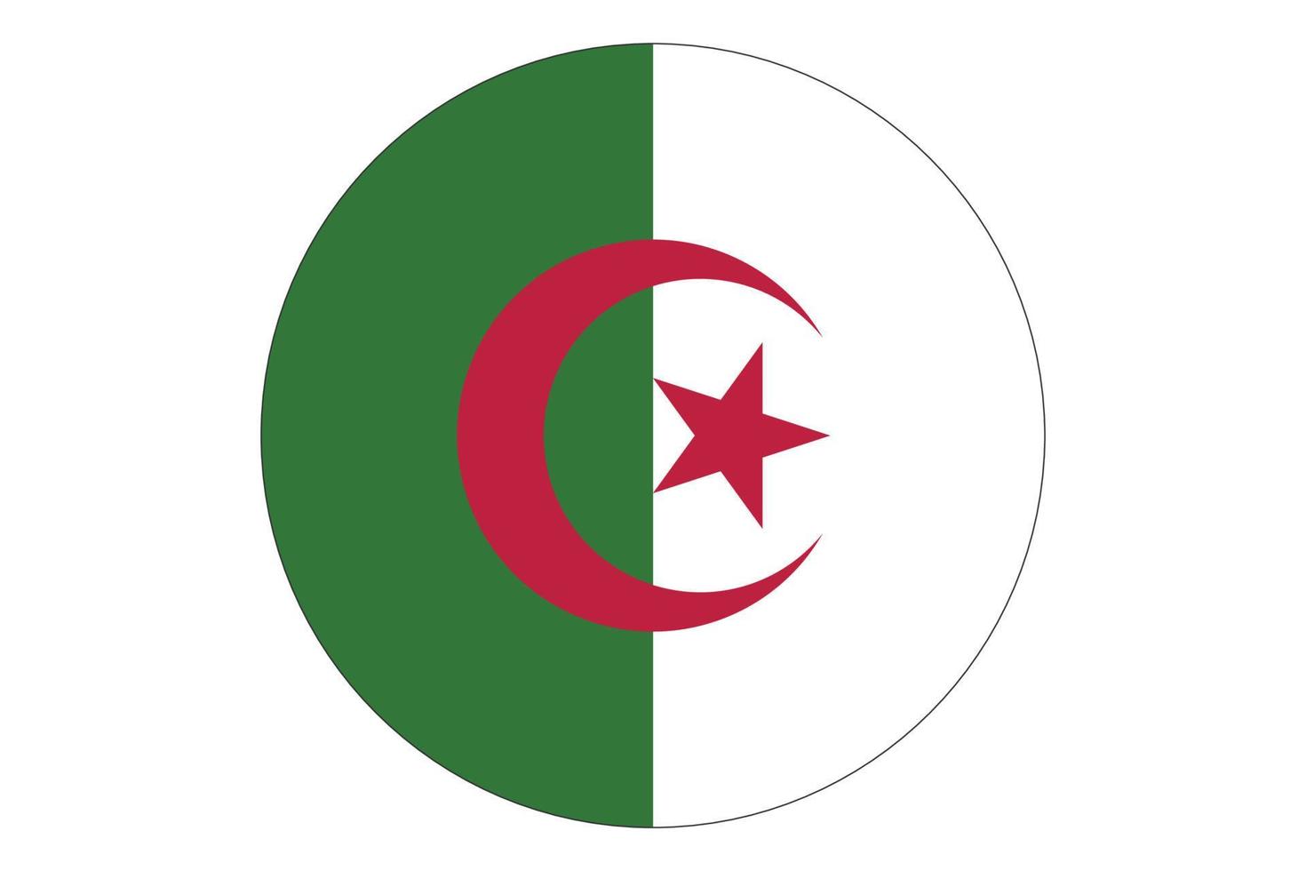 vecteur de drapeau de cercle de l'Algérie sur fond blanc.