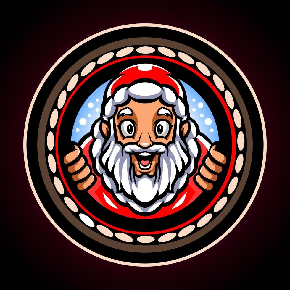 mascotte du père noël. création de logo esport vecteur