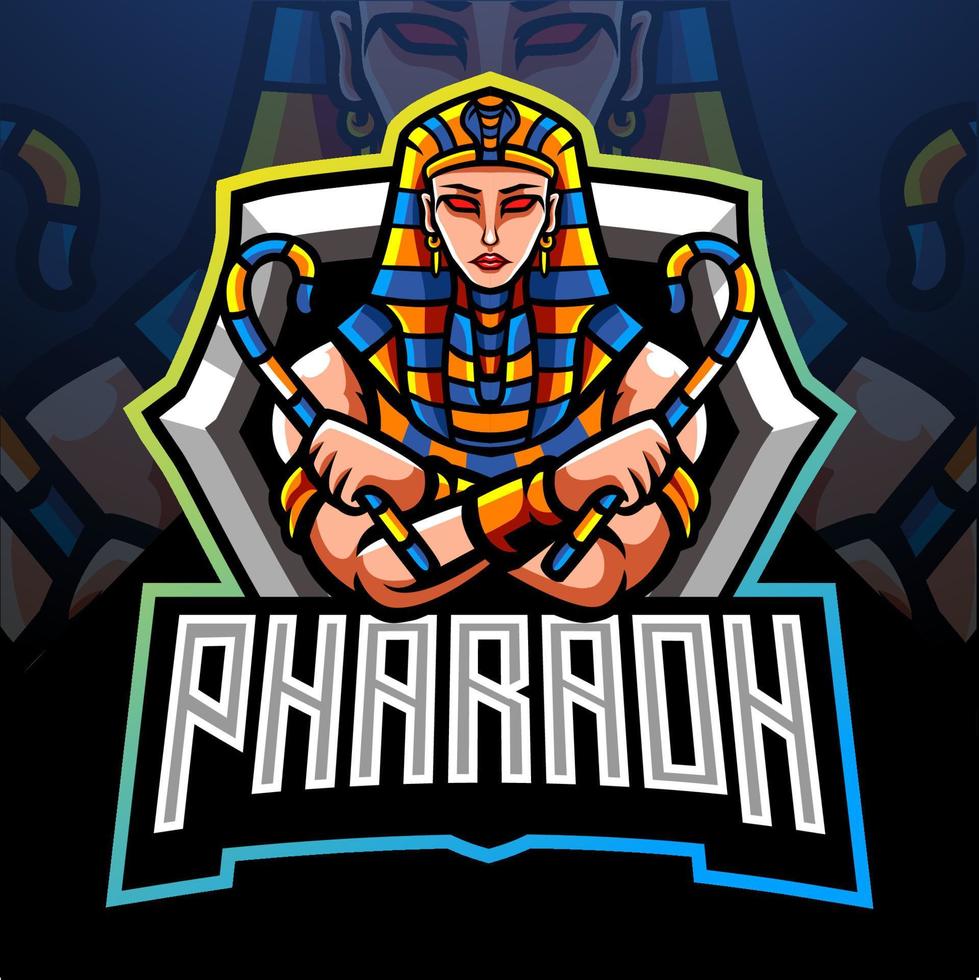 mascotte de pharaon. création de logo esport vecteur