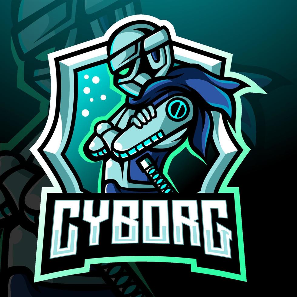 mascotte cyborg. création de logo esport vecteur