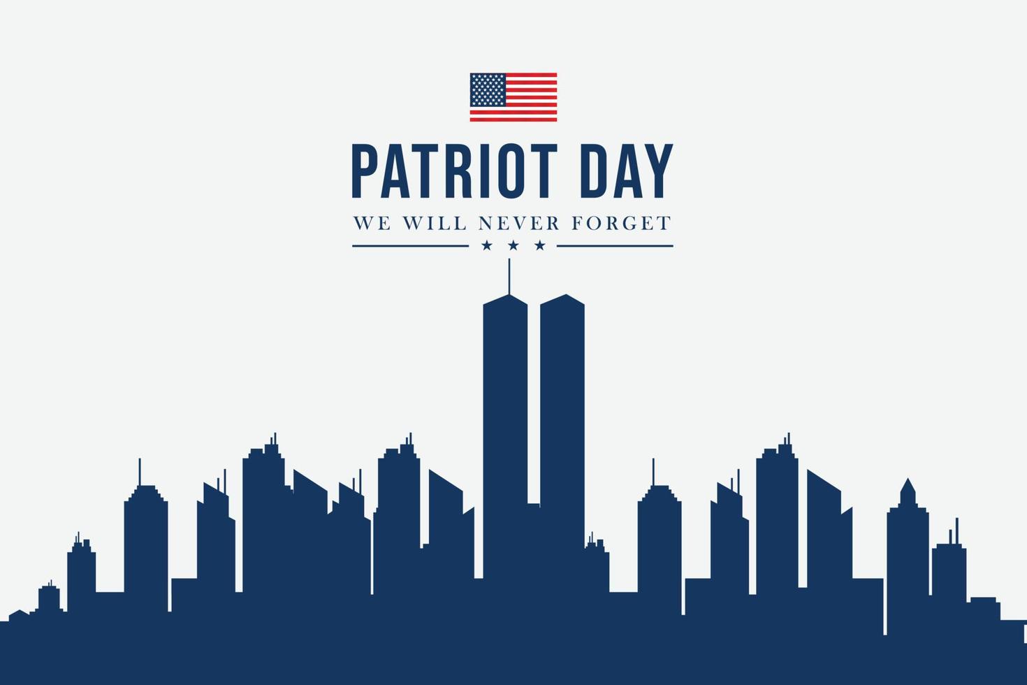 tours jumelles à new york city skyline. affiche vectorielle du 11 septembre 2001. fête des patriotes, 11 septembre, nous n'oublierons jamais, arrière-plan avec la silhouette de la ville de new york. vecteur