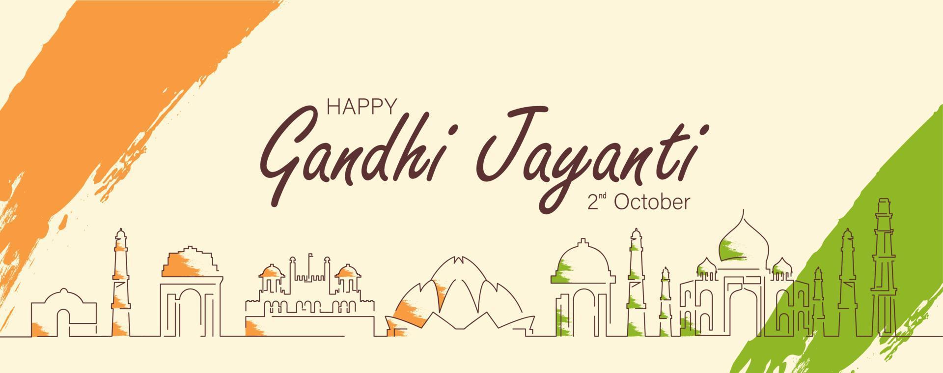illustration vectorielle heureuse de gandhi jayanti. anniversaire de mohandas karam chandra gandhi. vecteur