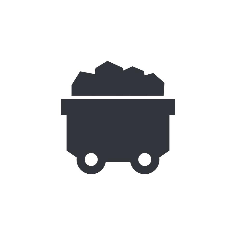 icône de minecart ou de wagon de mine vecteur