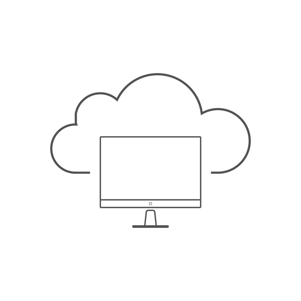 illustration vectorielle d'icône de cloud computing. symbole de cloud computing pour le référencement, le site Web et les applications mobiles vecteur