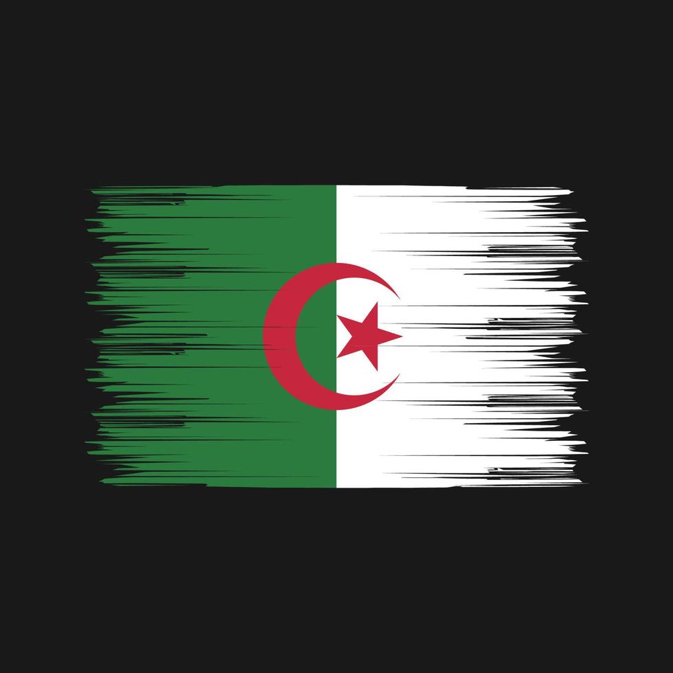pinceau drapeau algérien. drapeau national vecteur