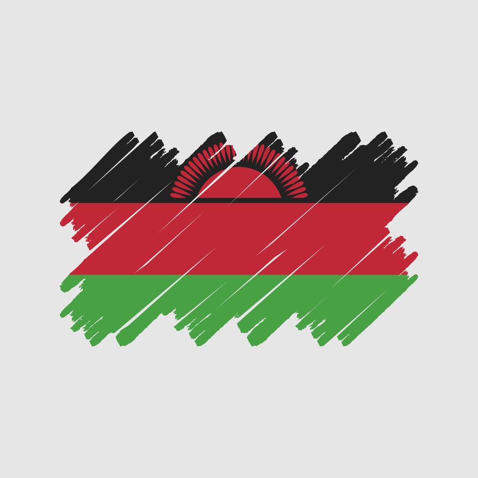 pinceau drapeau malawi. drapeau national vecteur