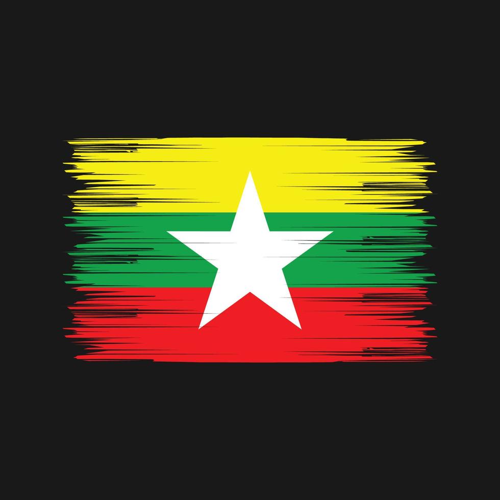 pinceau drapeau myanmar. drapeau national vecteur