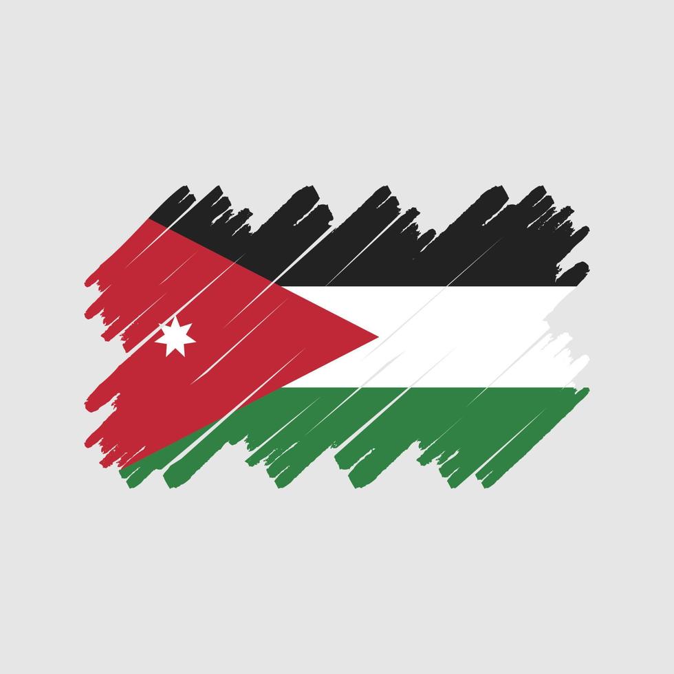 pinceau drapeau jordanien. drapeau national vecteur