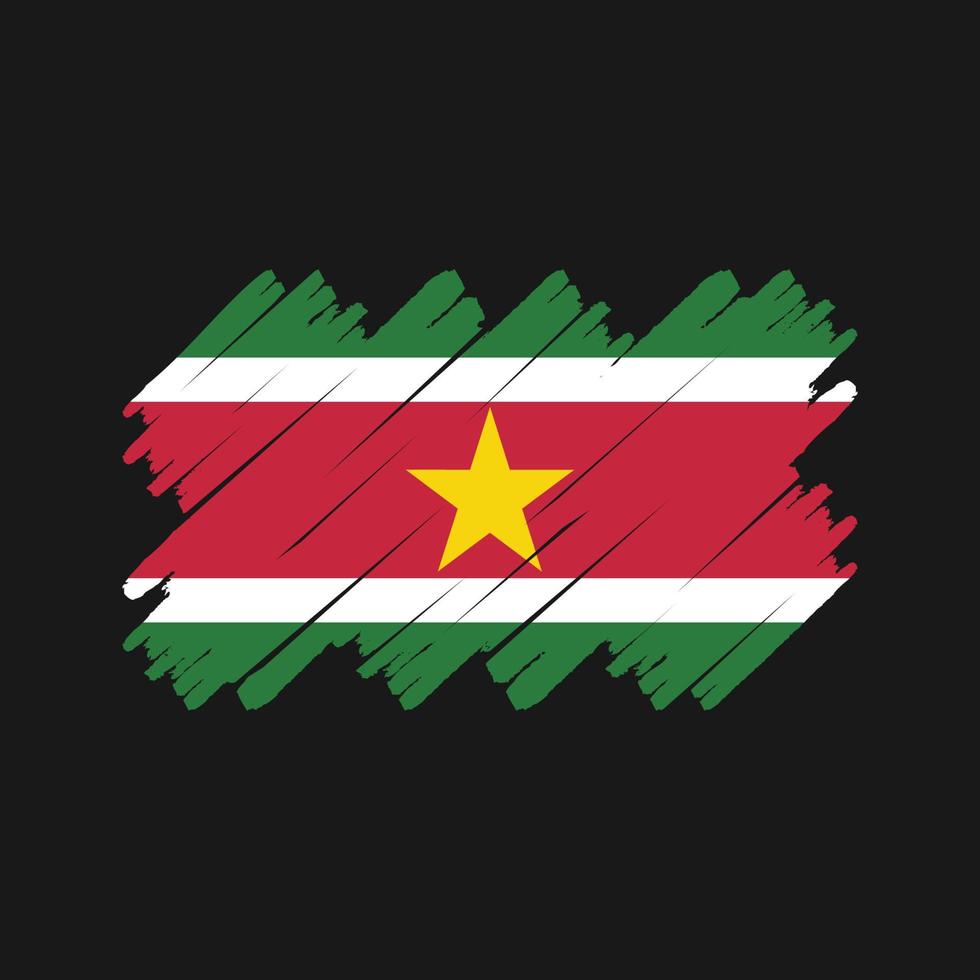 pinceau de drapeau du suriname. drapeau national vecteur