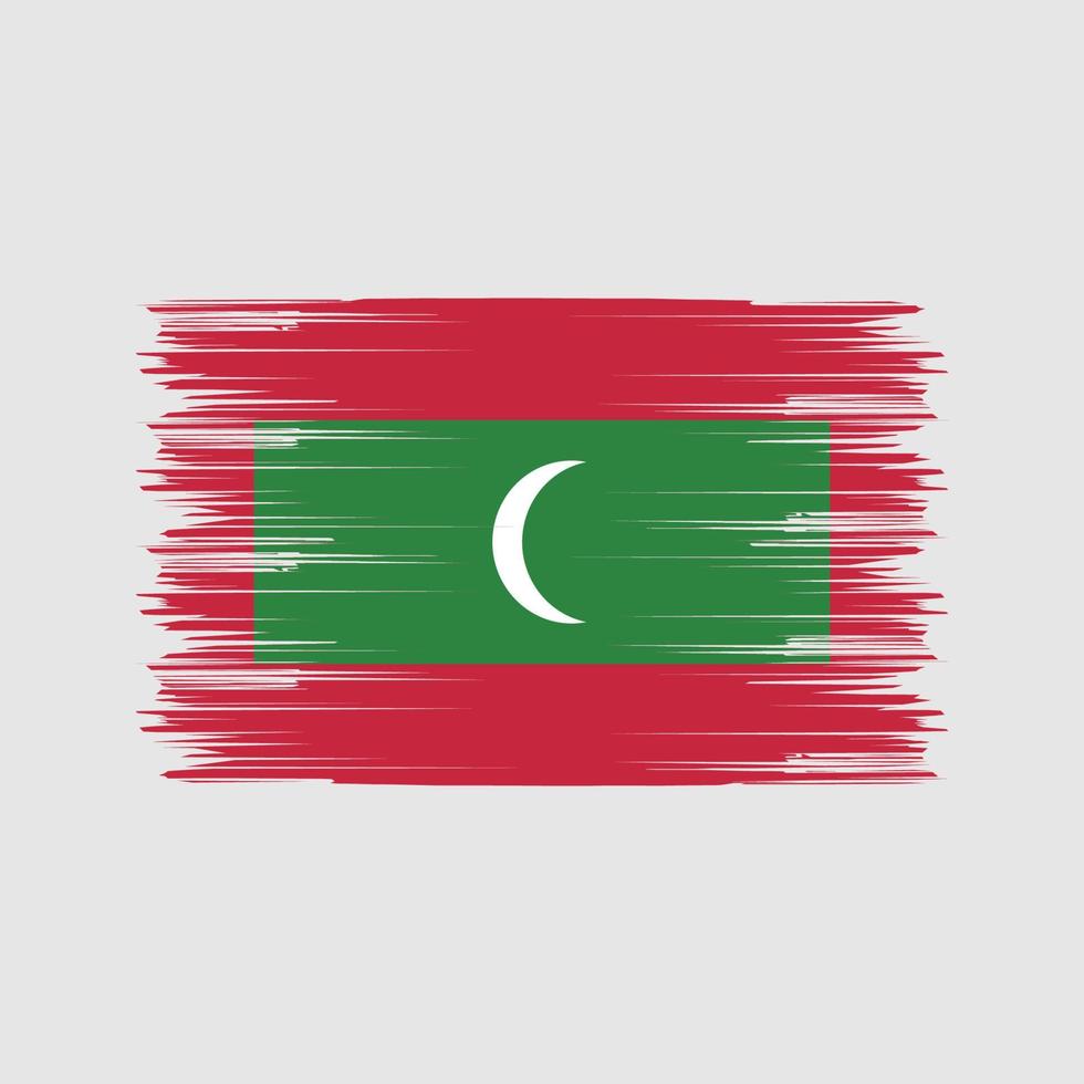 pinceau drapeau maldives. drapeau national vecteur