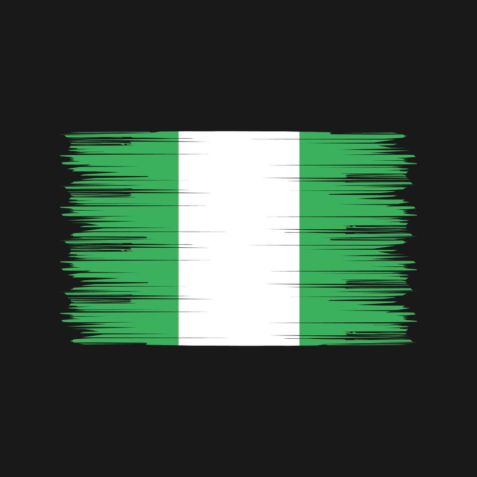 brosse de drapeau nigérian. drapeau national vecteur
