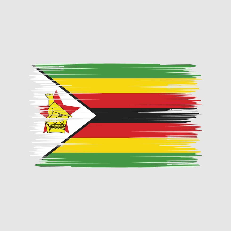 brosse de drapeau du zimbabwe. drapeau national vecteur