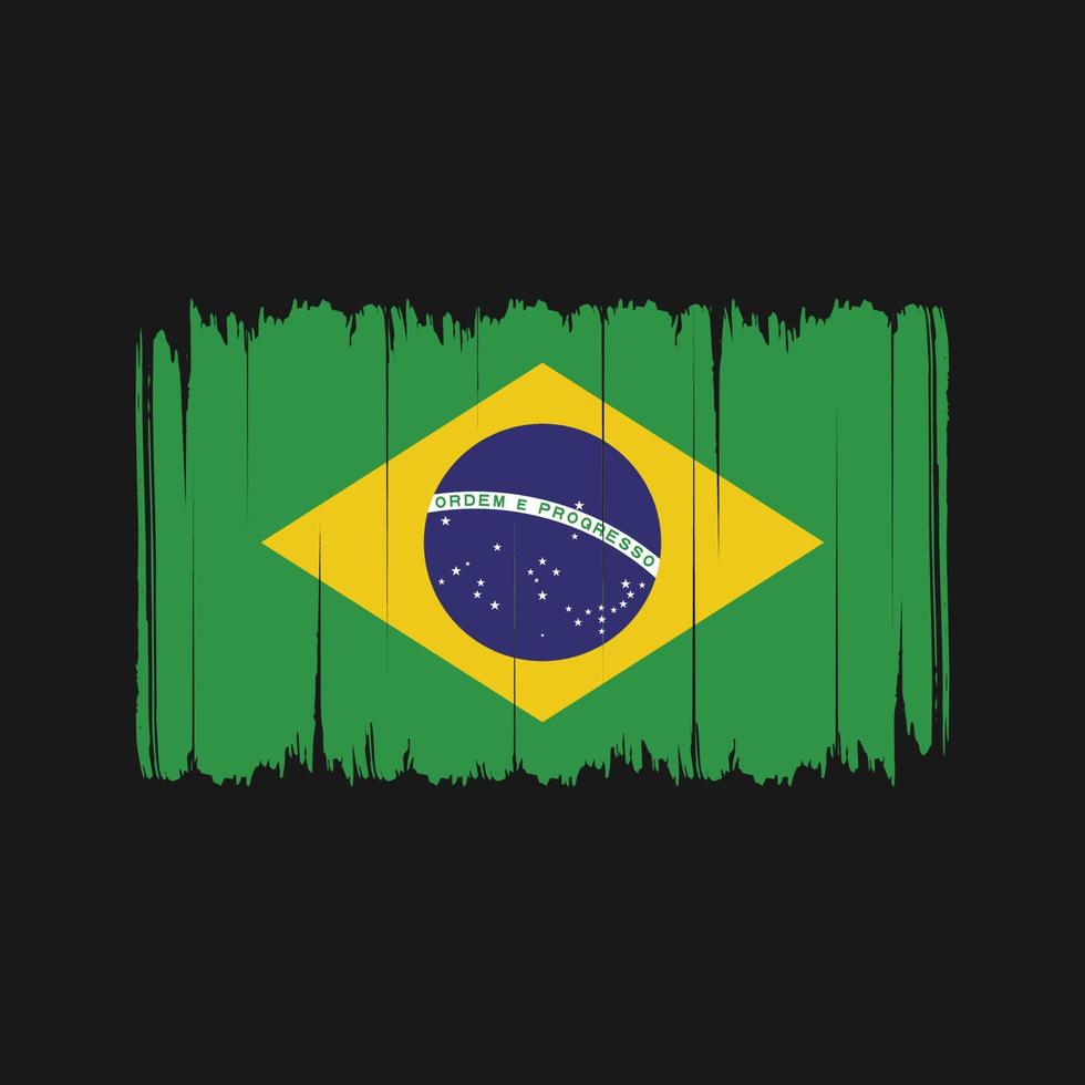 coups de pinceau du drapeau du brésil. drapeau national vecteur