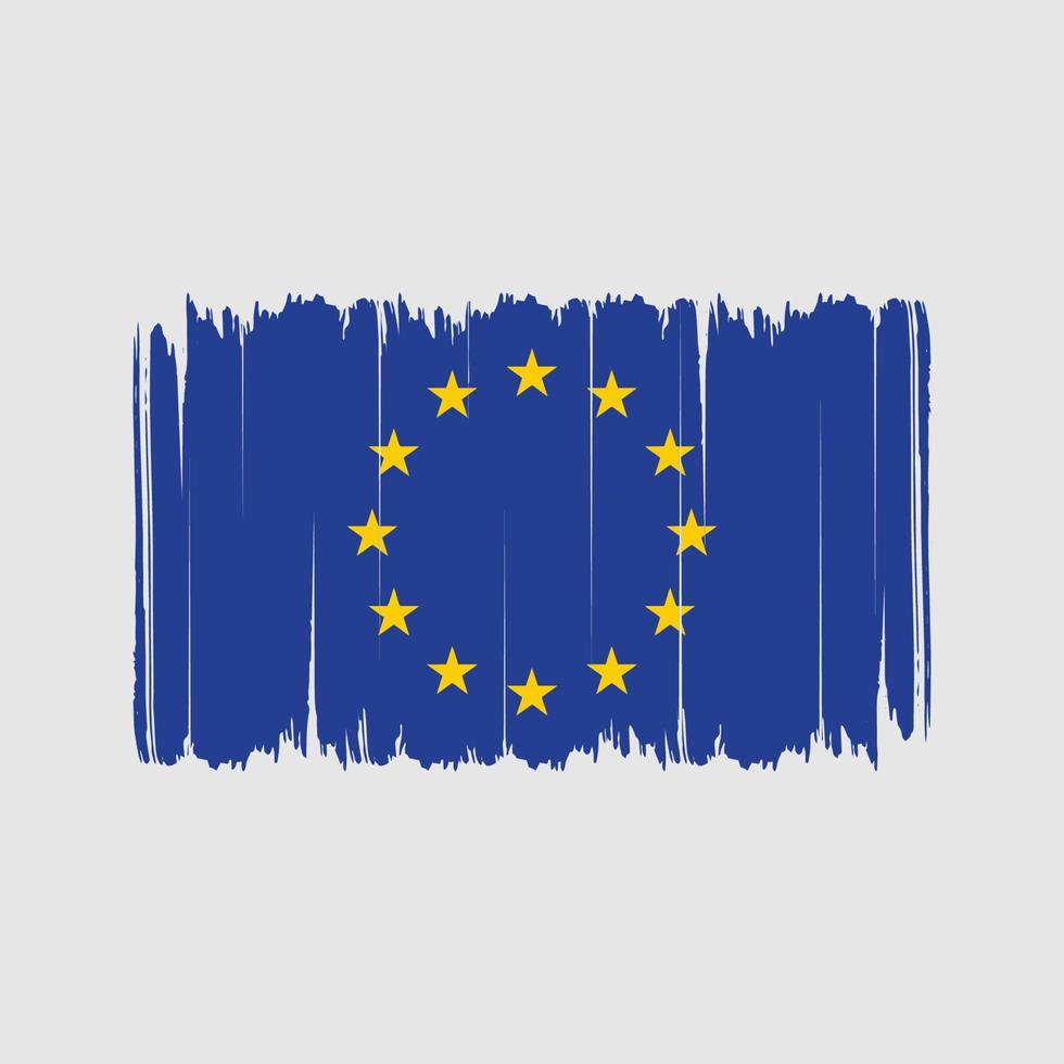 coups de pinceau du drapeau européen. drapeau national vecteur