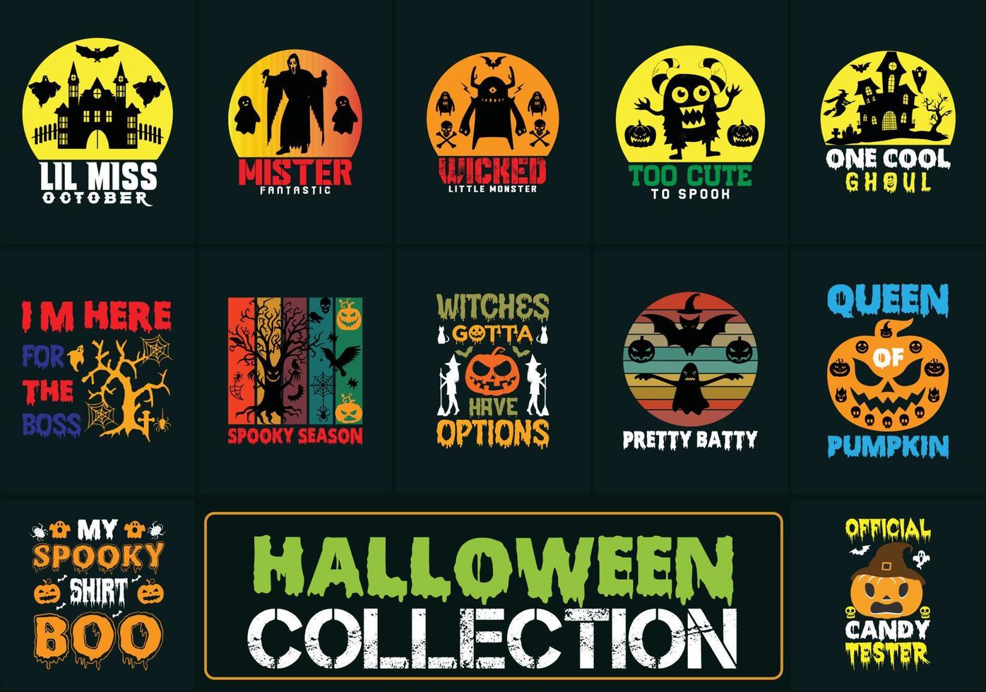 citations d'halloween et conception typographique. prêt à imprimer pour les vêtements, les affiches et les illustrations. vecteur de t-shirt moderne, simple et lettrage.