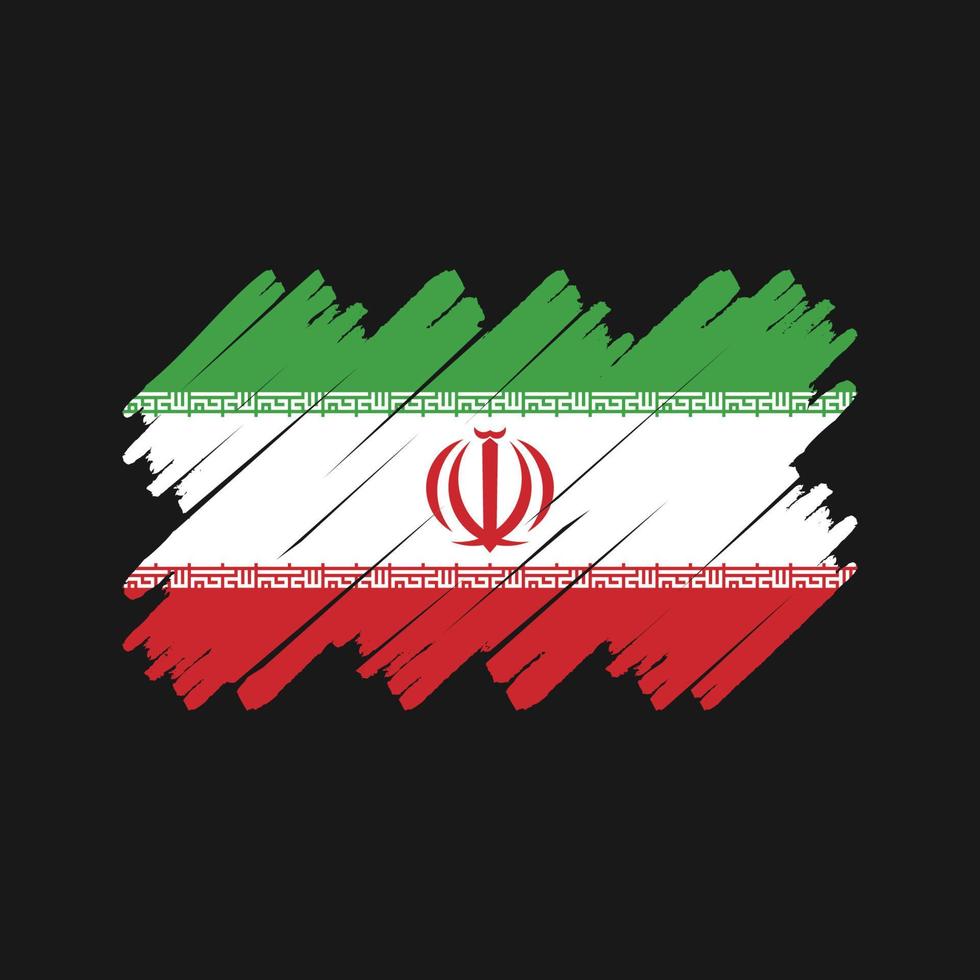 pinceau drapeau iranien. drapeau national vecteur