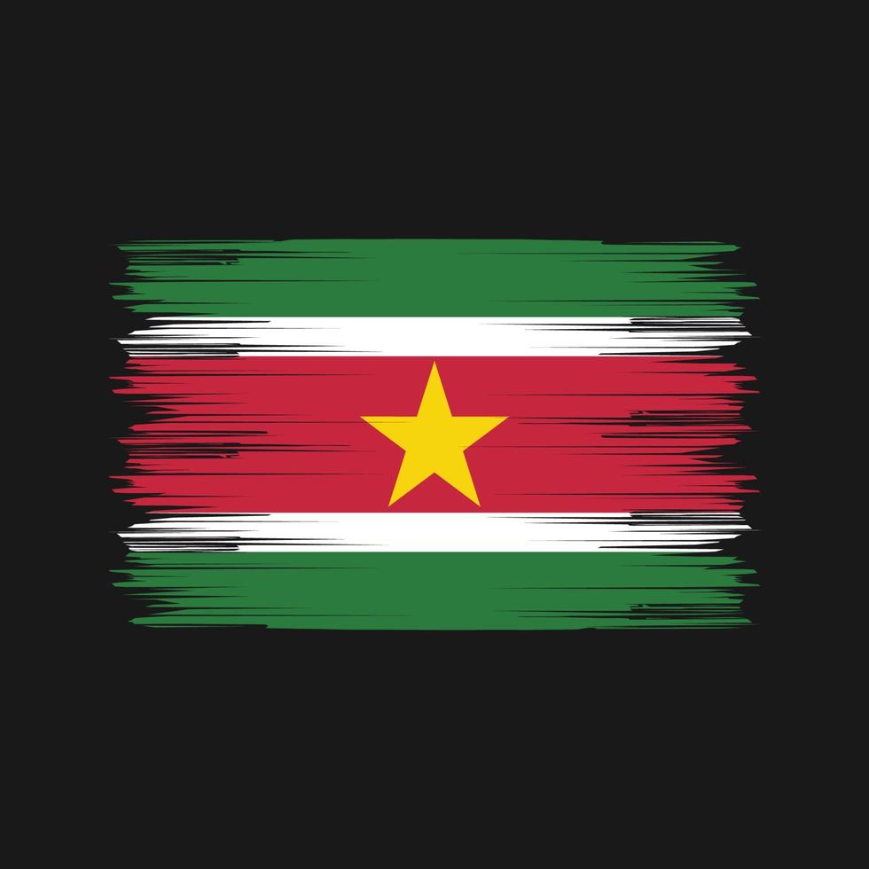 pinceau de drapeau du suriname. drapeau national vecteur