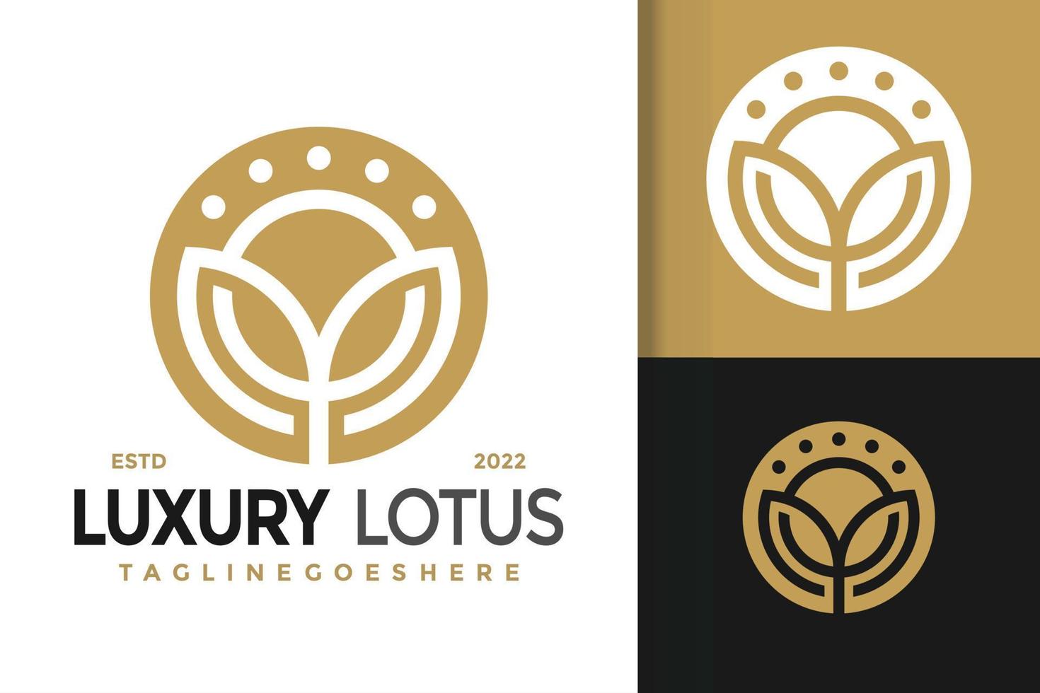 création de logo de fleur de lotus de luxe, vecteur de logos d'identité de marque, logo moderne, modèle d'illustration vectorielle de conceptions de logo