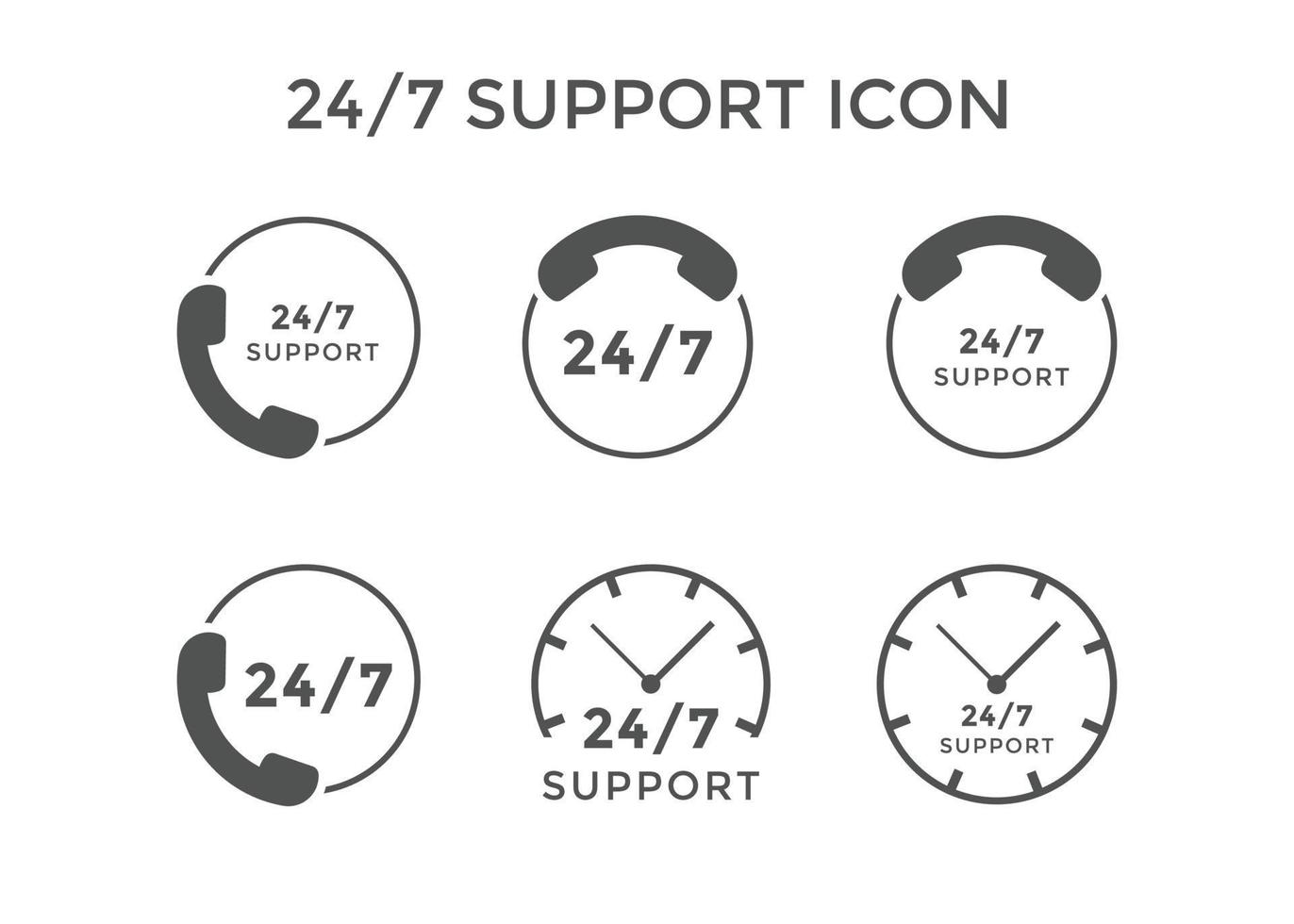 ensemble de 24 7 icônes de support illustration vectorielle symbole de support pour site Web ou entreprise vecteur
