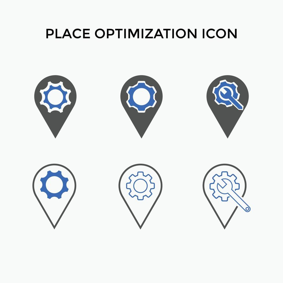 ensemble d'icônes d'optimisation de lieu vecteur