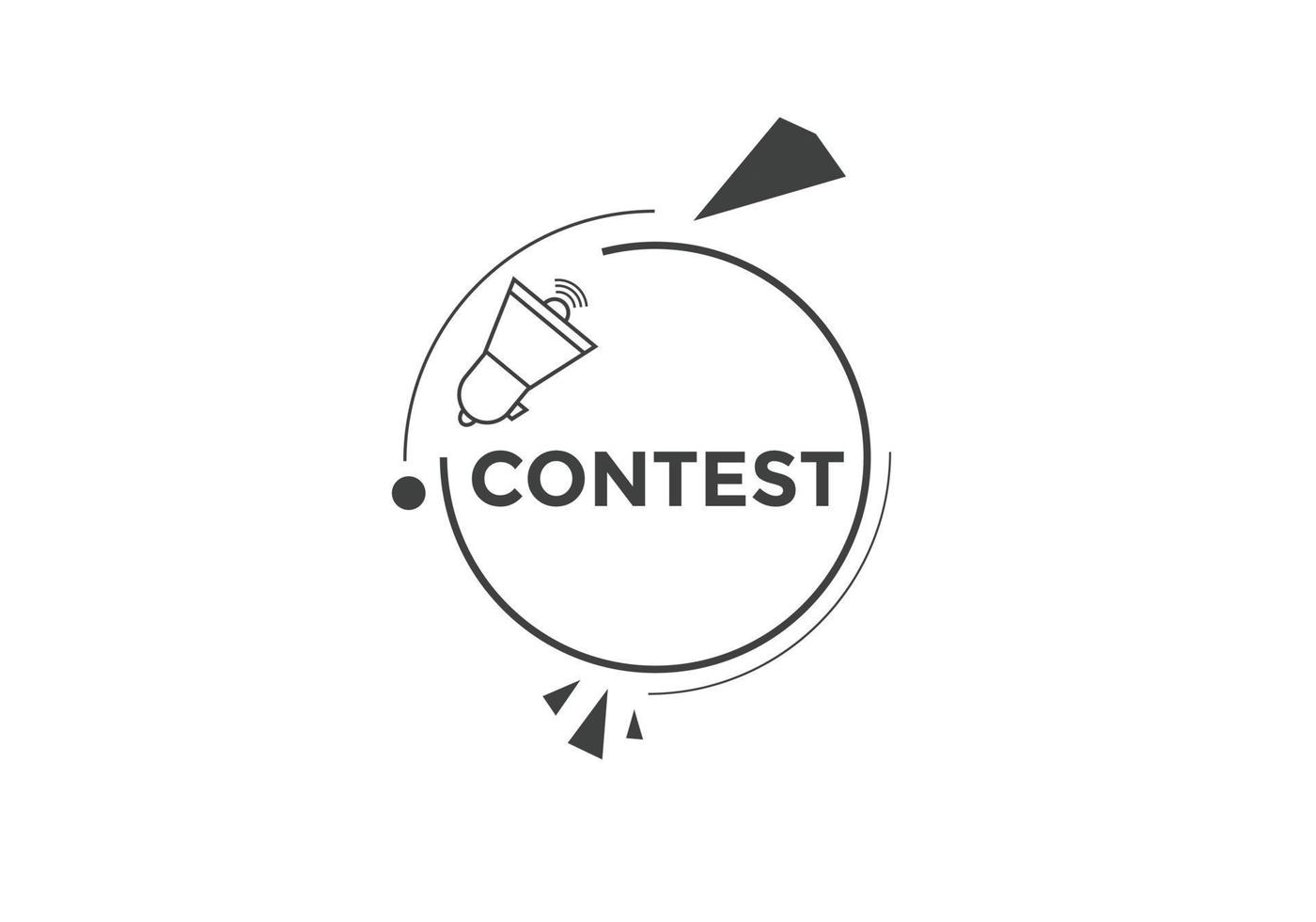 bouton de texte du concours. bulle. bannière web colorée du concours .. illustration vectorielle vecteur