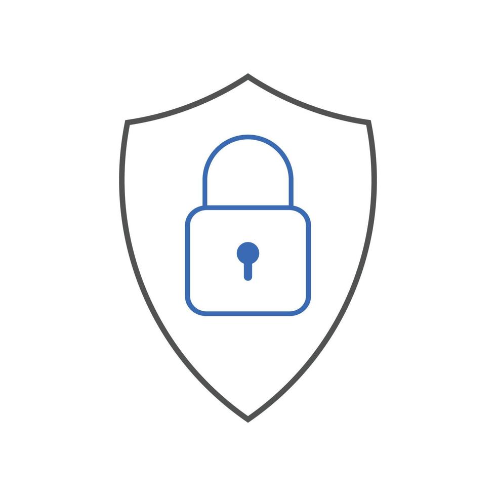 icônes de protection du réseau. verrouiller l'icône du bouclier de sécurité vecteur