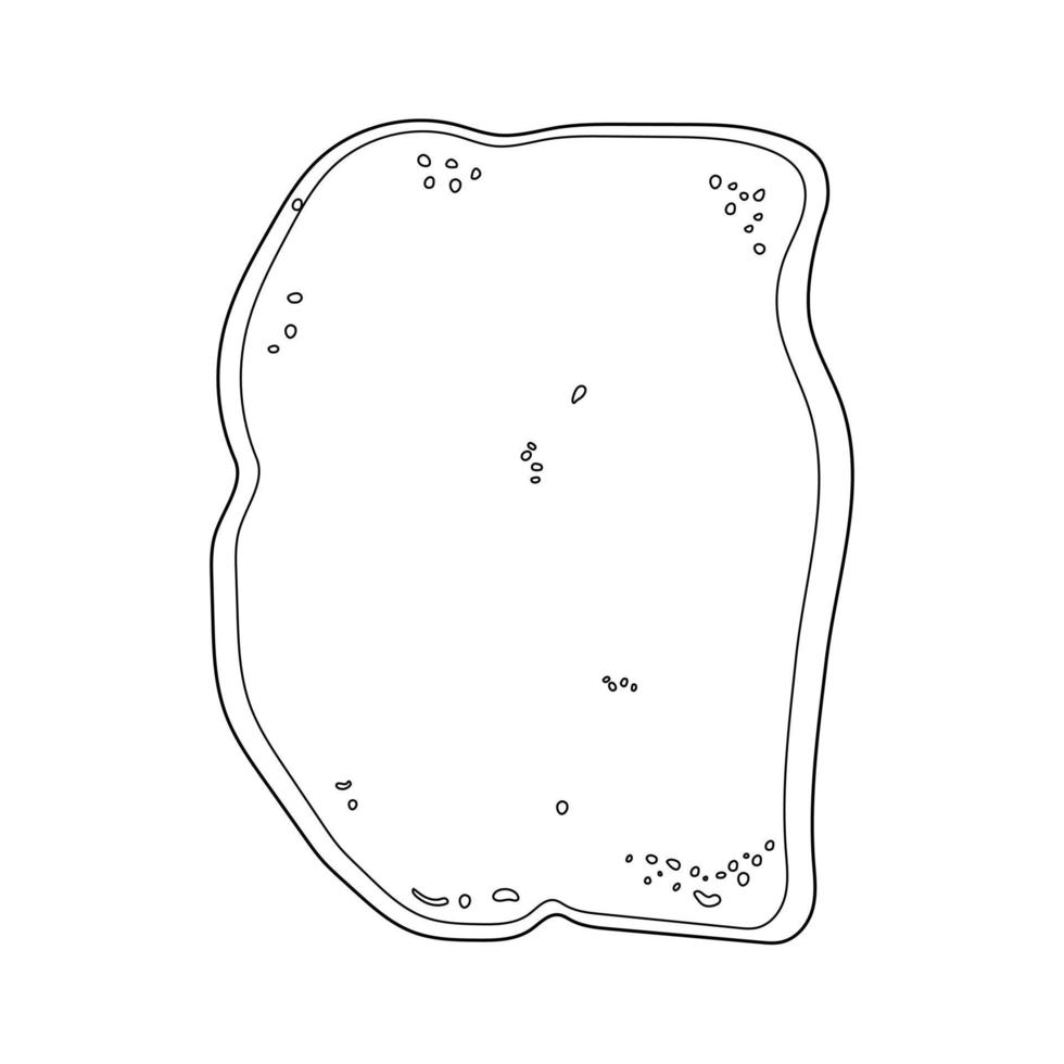 contour tranche de pain, pain grillé, vue de dessus. tranche de pain grillé. collation végétalienne. illustration vectorielle. vecteur