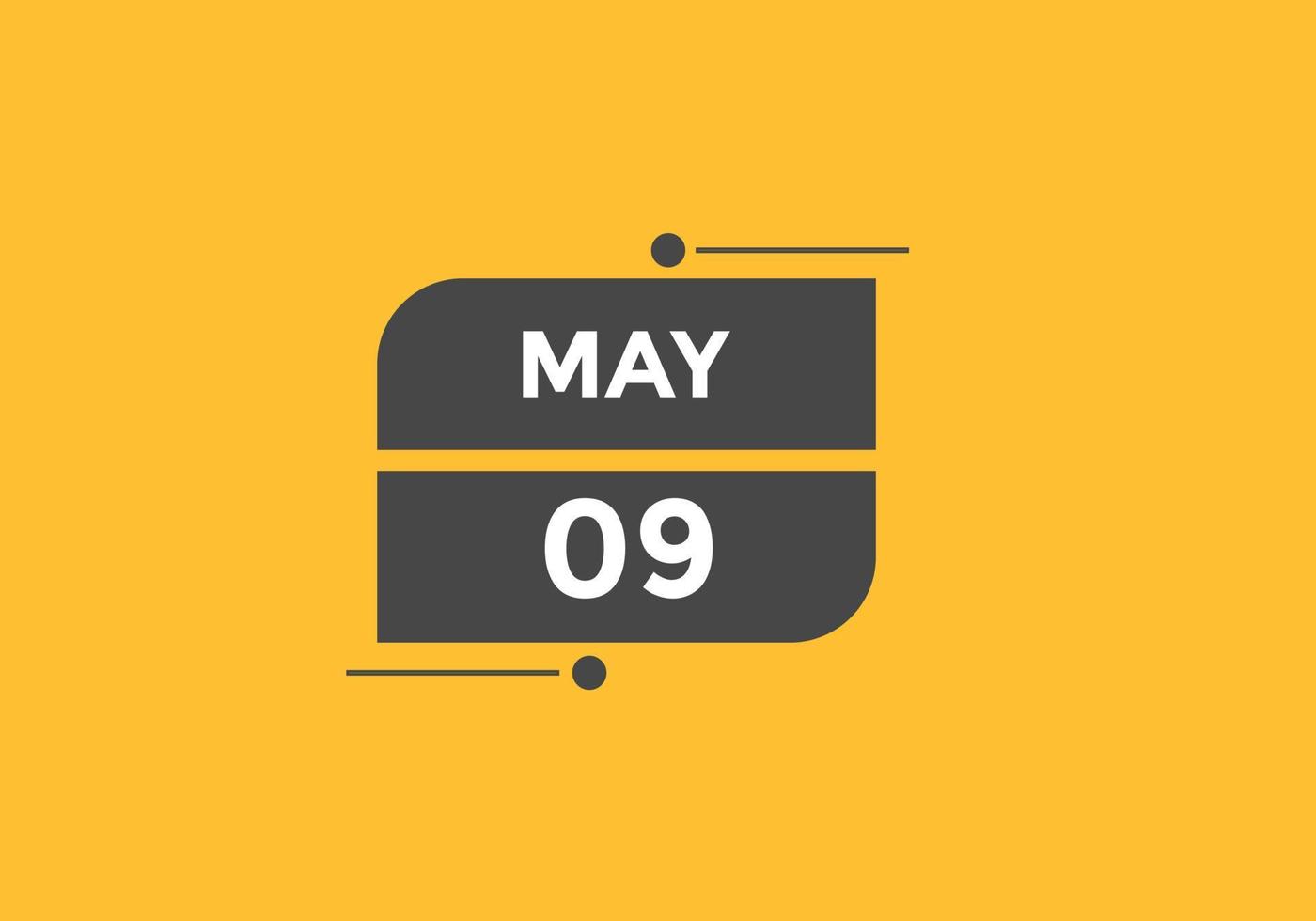 rappel du calendrier du 9 mai. Modèle d'icône de calendrier quotidien du 9 mai. calendrier 9 mai modèle de conception d'icônes. illustration vectorielle vecteur