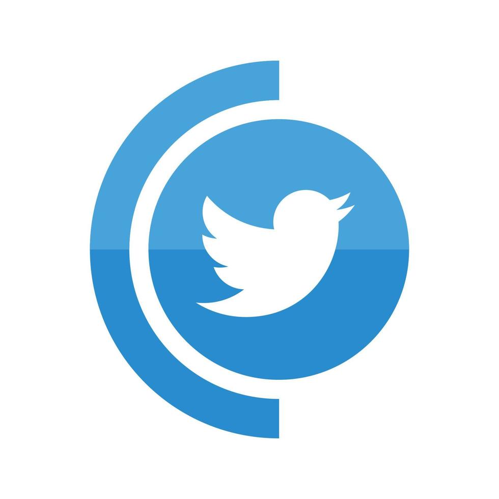 technologie d'icône de logo de médias sociaux twitter, réseau. fond, partager, comme, illustration vectorielle vecteur