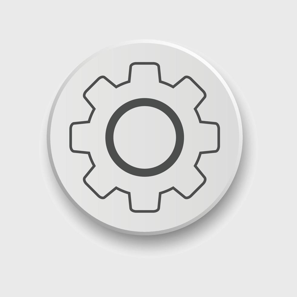 icône de réglage pour les applications ou l'interface Web avec bouton. ensemble de paramètres, engrenage, vecteur d'icône de rouage avec bouton. signe un réglage de style plat ou un engrenage avec bouton