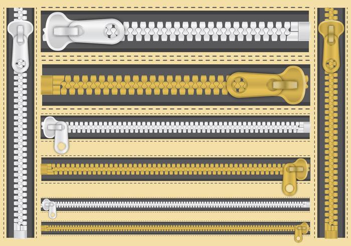 Les fermetures à glissière vecteur