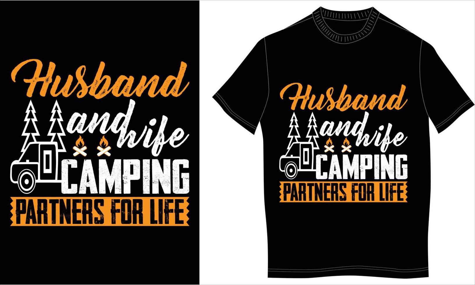 conception de t-shirt de camping vecteur