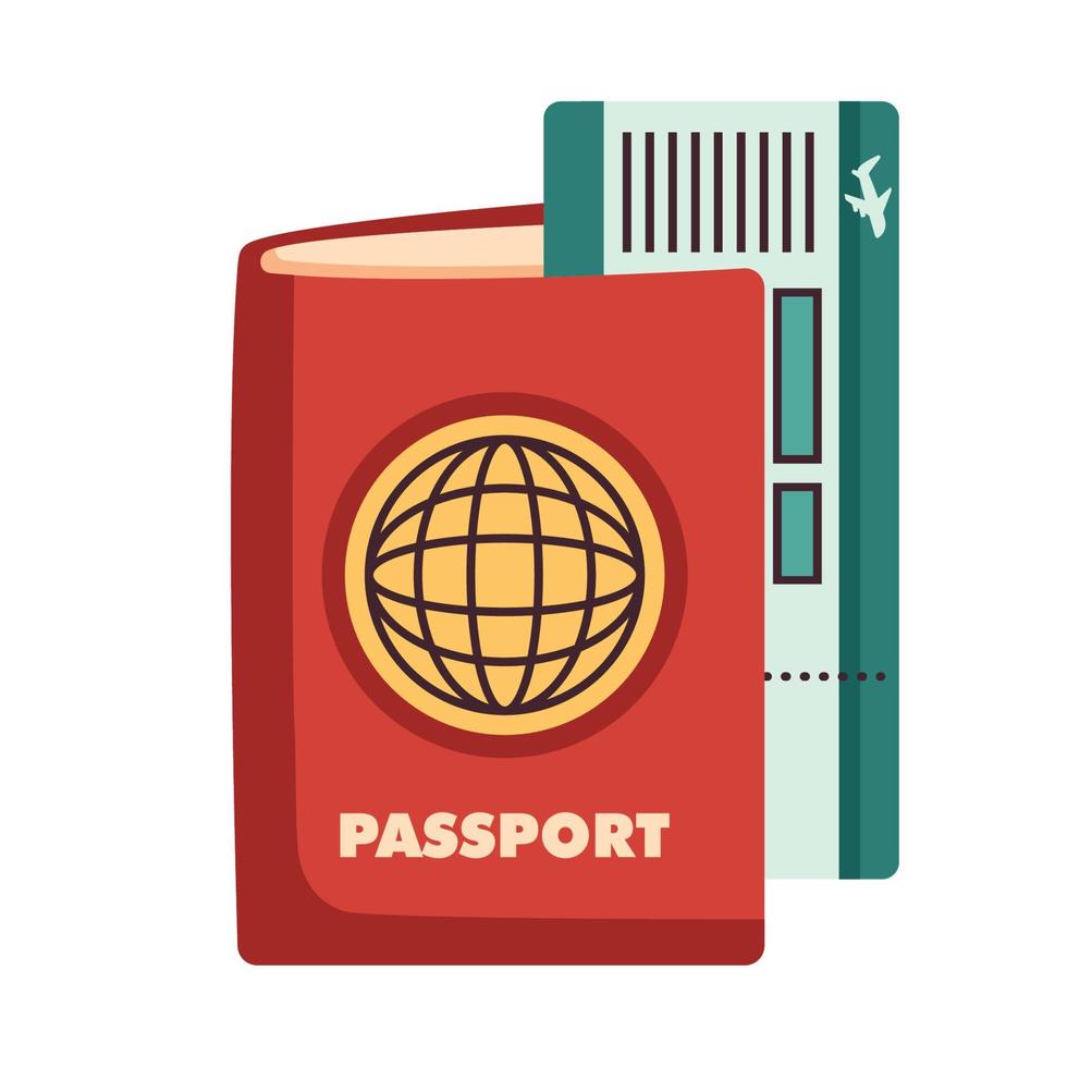 passeport et billet de voyage vecteur