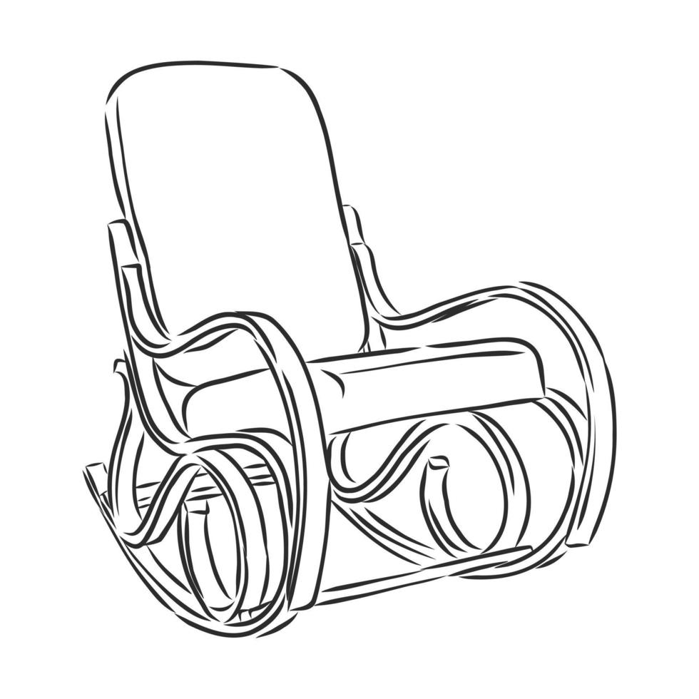 croquis de vecteur de fauteuil à bascule