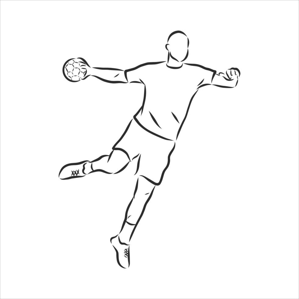 croquis de vecteur de handball