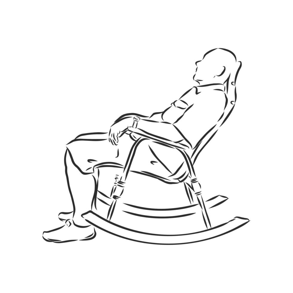 croquis de vecteur de fauteuil à bascule