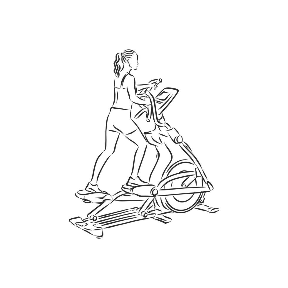 croquis de vecteur de vélo d'exercice