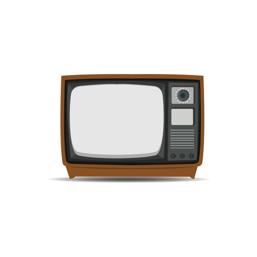 Rétro vieille télévision vintage isolé sur fond blanc vecteur