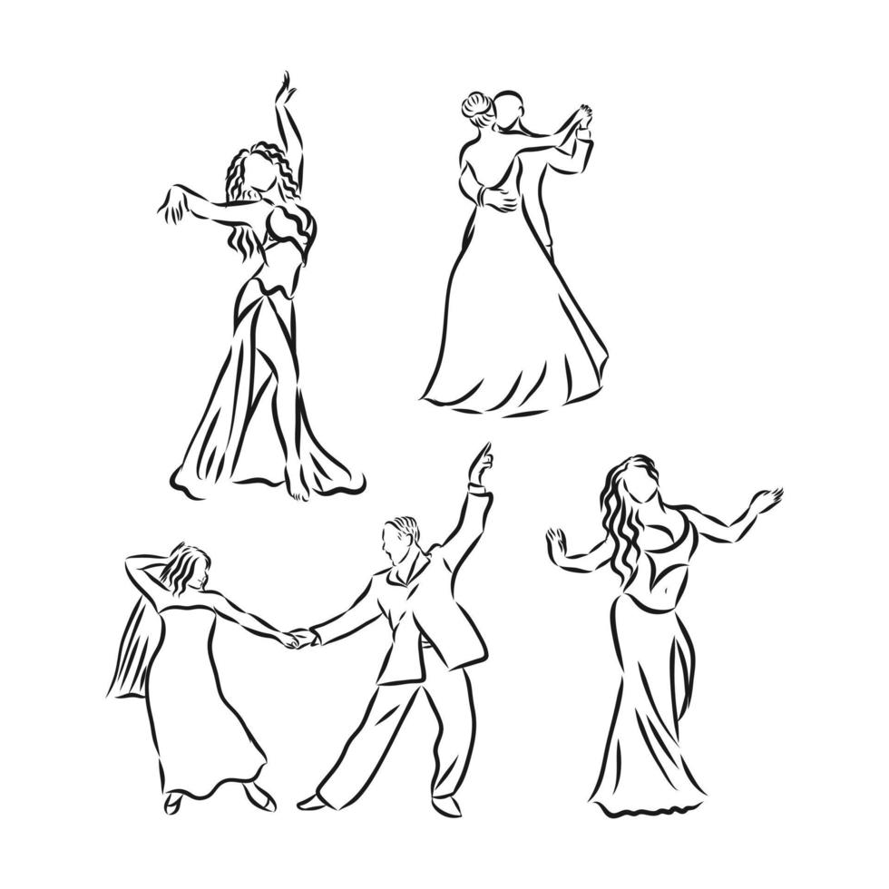 croquis de vecteur de danse