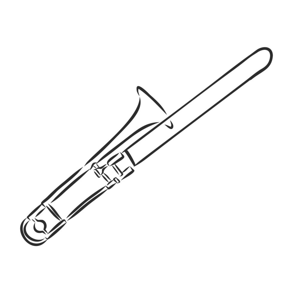 croquis de vecteur d'instrument de musique trompette