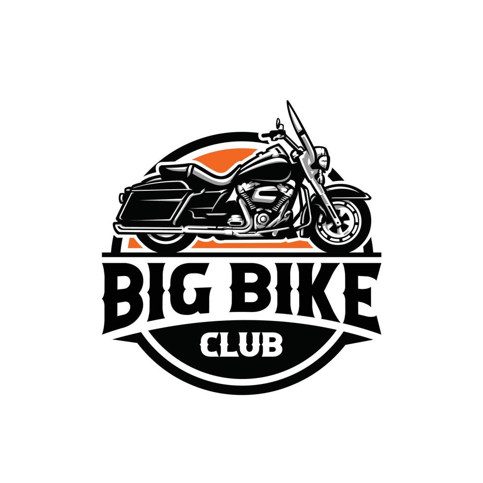 modèle d'étiquette de logo d'emblème de club de moto de grand vélo vecteur