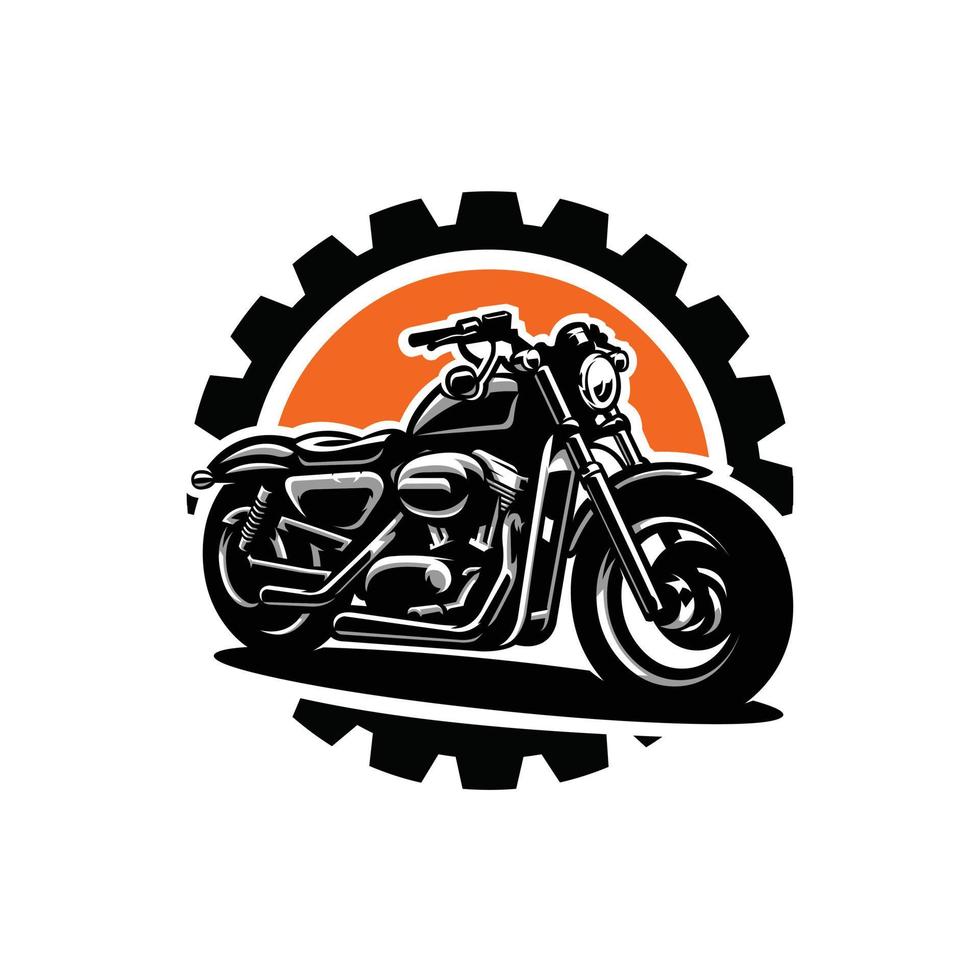 modèle d'étiquette de logo de cercle d'emblème de club de moto de grand vélo. meilleur pour la conception de logo de club de moto vecteur
