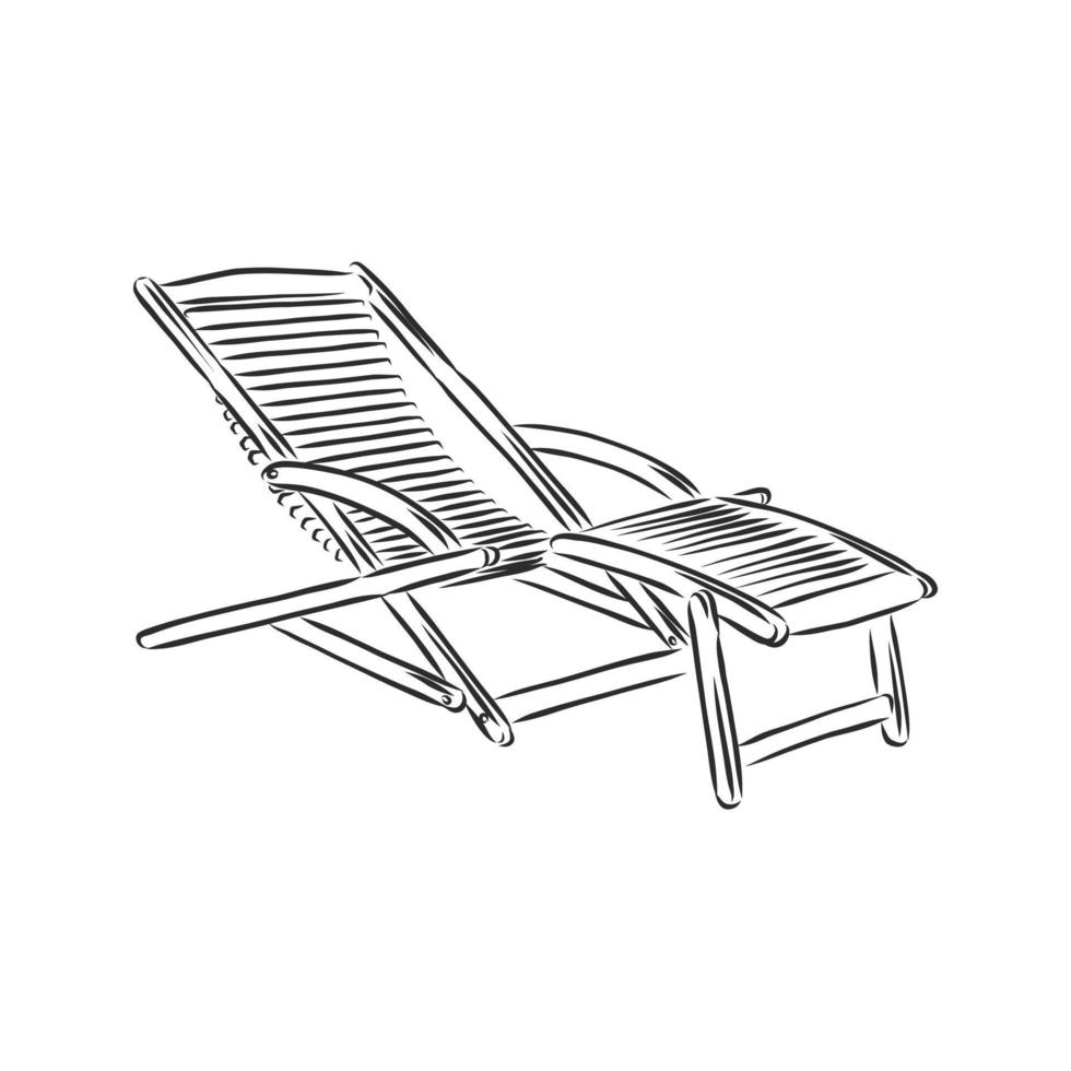 croquis de vecteur de chaise longue