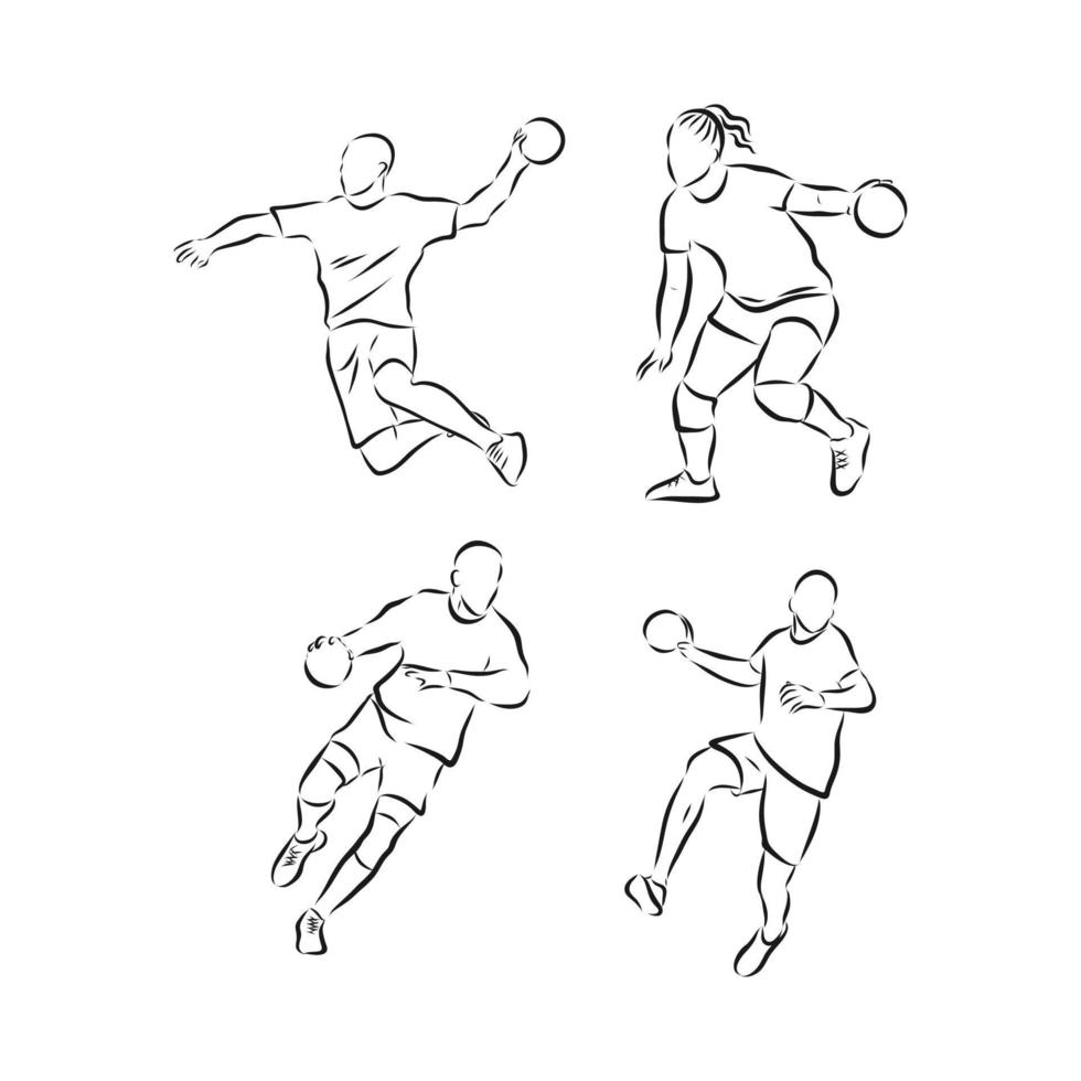 croquis de vecteur de handball