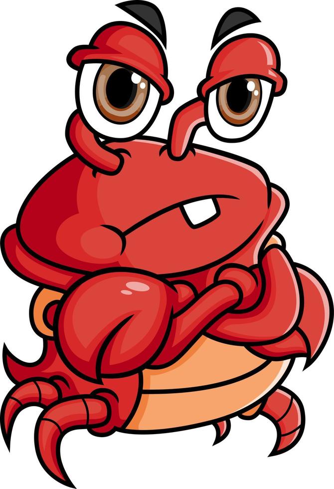 le crabe en colère traverse la griffe et donne la mauvaise expression vecteur