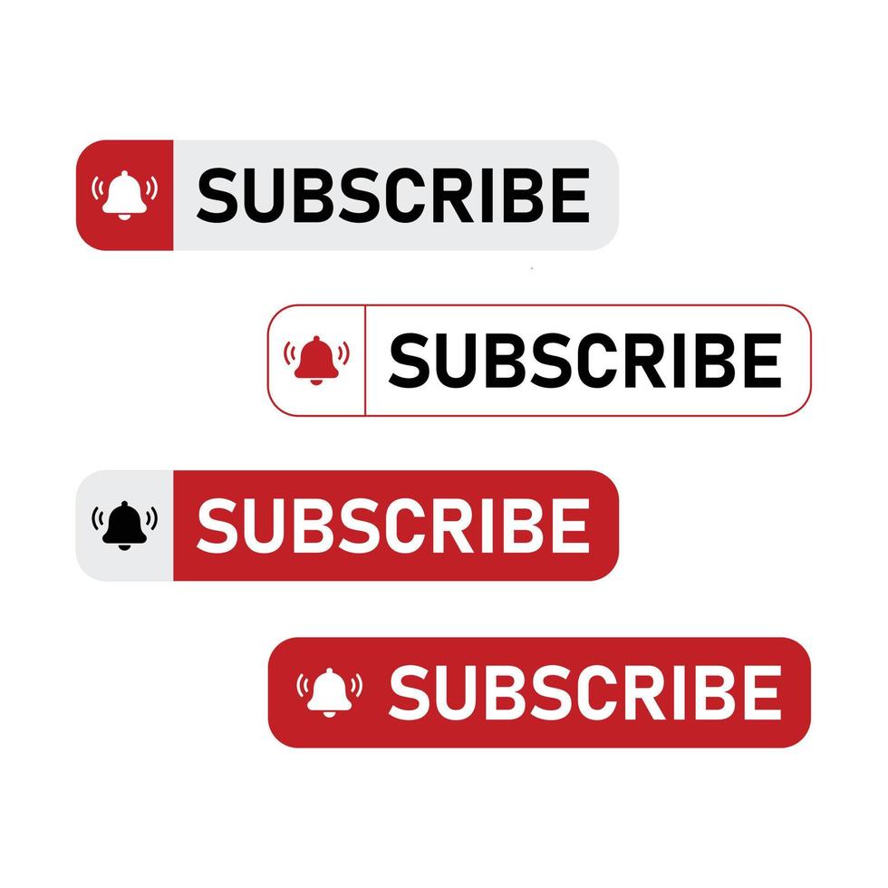 conception de modèle de bouton d'abonnement à la chaîne youtube vecteur