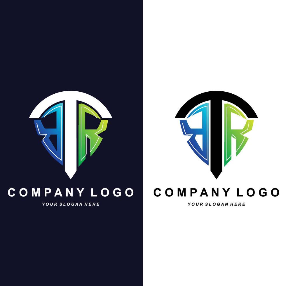 logo lettre br, illustration alphabétique de la conception initiale de la marque de l'entreprise, t-shirts, sérigraphie, autocollants vecteur