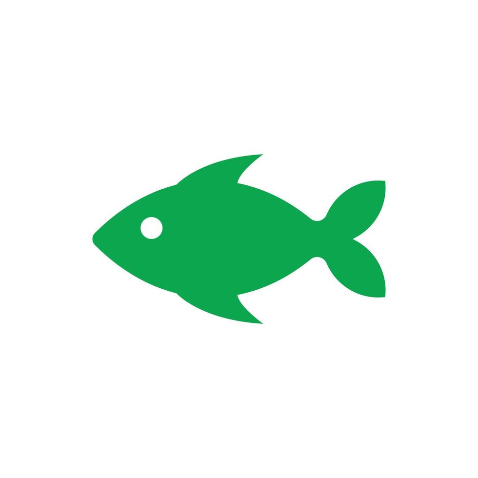 eps10 vecteur vert poisson solide icône isolé sur fond blanc. symbole de poisson d'aquarium dans un style moderne et plat simple pour la conception, le logo, le pictogramme et l'application mobile de votre site Web